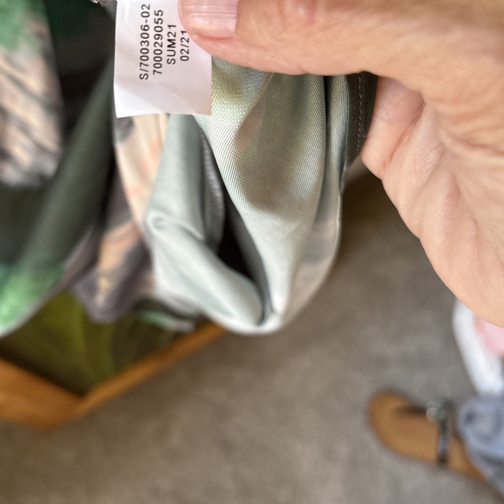 BANANA REPUBLIC women's Watercolor‎ Green Gray  Maxi Slip dress Medium - Picture 9 of 11